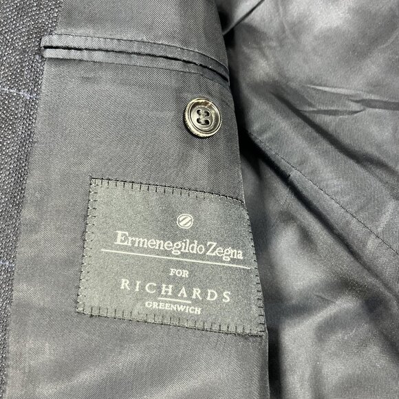 Ermenegildo Zegna Blazer Mens 52 Large Windowpane 100% Cashmere Italy Jacket - Picture 3 of 14